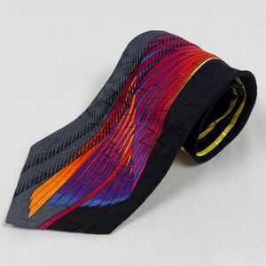 Vintage Vitaliano Pancaldi Italy Silk Tie Abstract Colorful Geometric